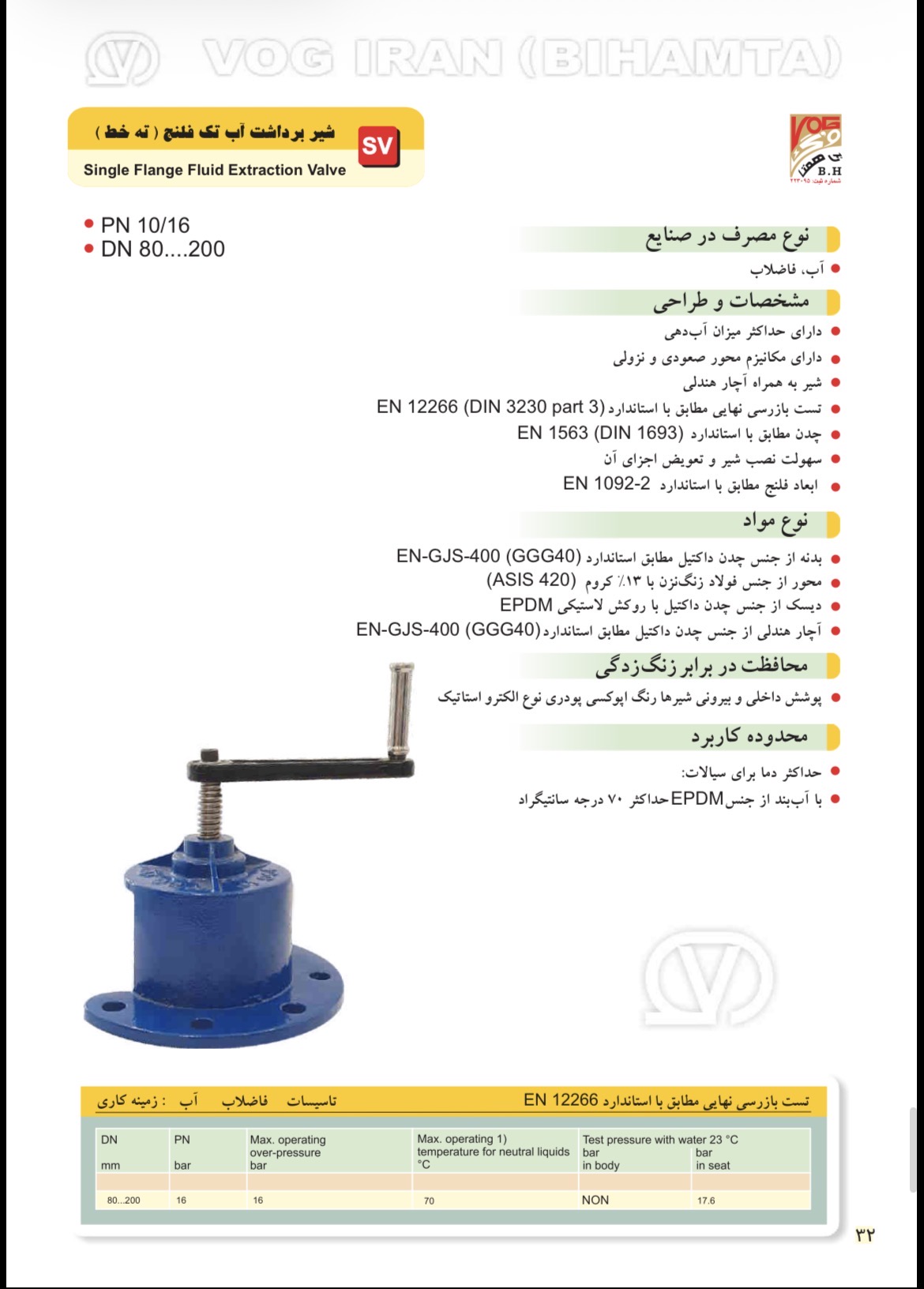 شیر ته خط فلنجدار هندلی وگ بی‌همتا