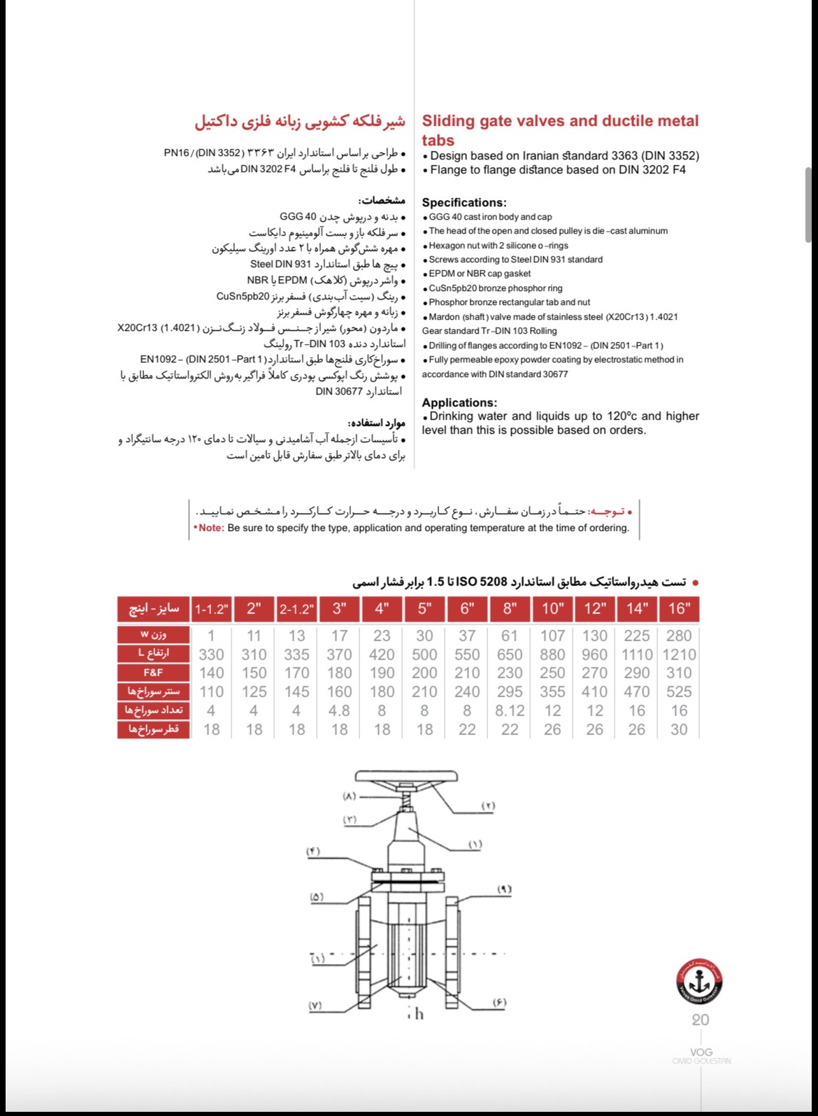 شیر کشویی زبانه فلزی داکتیل وگ امید گلستان — تصویر ۲ از کاتالوگ رسمی