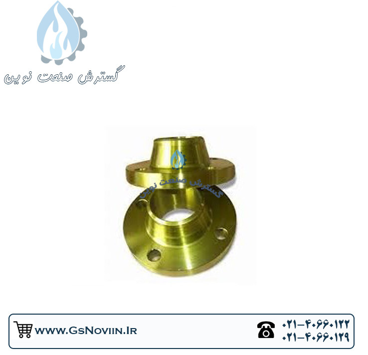 فلنج گلودار جوشی سایز 5 اینچ از فولاد A105 با استاندارد PN16، تراشخورده و مقاوم، مناسب خطوط لوله آب، گاز و نفت در صنایع مختلف