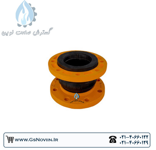 لرزه گیر بلادری فلنجی چدنی کلاس 150 فلکسور با طراحی صنعتی برای حذف لرزش و شوک در خطوط تحت فشار، مناسب بخار، آب داغ و سیالات صنعتی