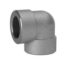 زانو ۹۰ درجه دندهای فولادی کلاس 3000 A105 برند T تایوان مناسب تغییر مسیر ۹۰ درجه خطوط لوله فشار قوی