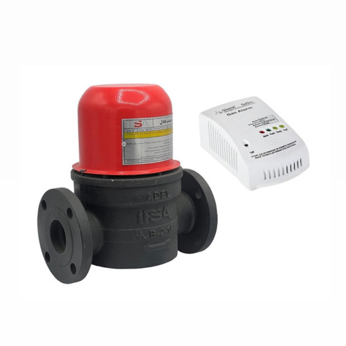 سیستم قطع اتوماتیک گاز حساس به نشت گاز فلنجی ایمن پیشرو صنعت عادل مناسب حفاظت خطوط گاز خانگی و صنعتی