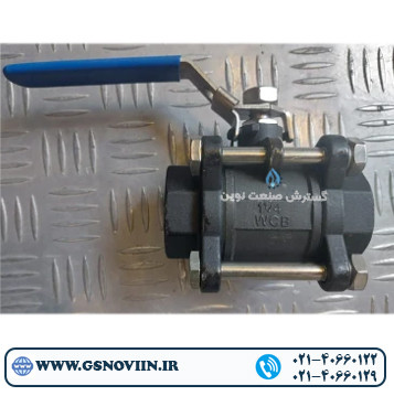 خرید شیر گازی فولادی سهتکه 3PC 1000 WOG رزوهای با کیفیت صنعتی و قیمت روز