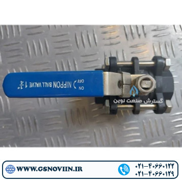 شیر گازی فولادی سهتکه 3PC 1000 WOG رزوهای مناسب خطوط صنعتی آب، گاز و روغن