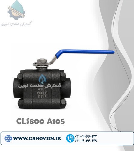 شیر توپی فولادی فورج رزوهای NPT کلاس 800 ASTM A105 مناسب خطوط فشار قوی نفت، گاز، بخار و صنایع پتروشیمی