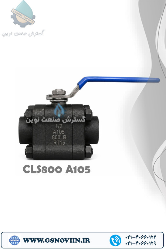 شیر گازی فولادی فورج جوشی Socket Weld کلاس 800 ASTM A105 مناسب خطوط فشار قوی نفت، گاز، بخار و پتروشیمی