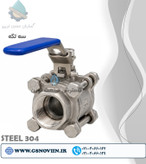 استنلس استیل 304 شیر گازی سه تکه (3PC) رزوهای NPT 1000 WOG